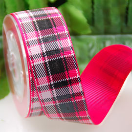 Cung cấp tùy chỉnh in băng grosgrain Tartan / Lưới Ribbon cho trang phục / quà tặng