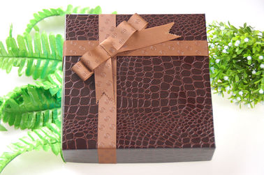 Brown Polyester Gói quà tặng Ribbon cho hộp Tăng Logo 25cm Chiều rộng bền