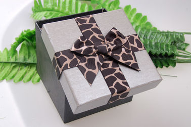 Hộp sô cô la Pre Made Gift Đóng gói Ribbon Twist Tie Bow Với Leopard Print