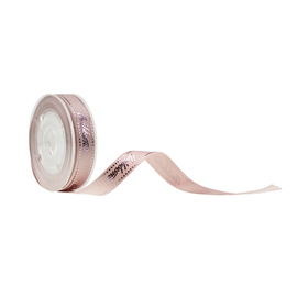 Tăng thương hiệu trên ruy băng Satin màu hồng, bọc sô cô la cuộn ruy băng poly Satin