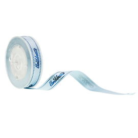 Logo lồi In Satin Ribbon Foil Blue Gold In chất liệu Polyester