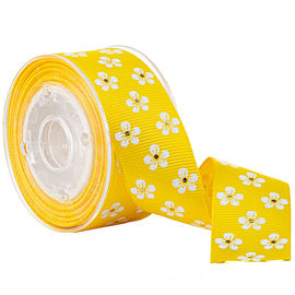 White &amp; Gold Flower Tùy chỉnh in băng grosgrain cho bao bì mỹ phẩm