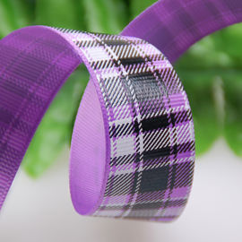 Cung cấp tùy chỉnh in băng grosgrain Tartan / Lưới Ribbon cho trang phục / quà tặng