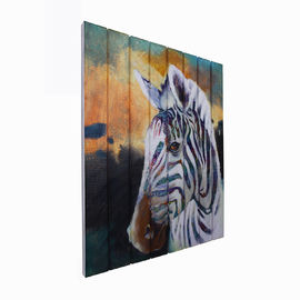 Tranh sáng tạo Ribbon nghệ thuật hiện đại, Zebra Rainbow Color Wall Art Tranh