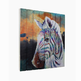 Tranh sáng tạo Ribbon nghệ thuật hiện đại, Zebra Rainbow Color Wall Art Tranh