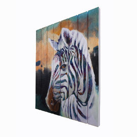 Tranh sáng tạo Ribbon nghệ thuật hiện đại, Zebra Rainbow Color Wall Art Tranh