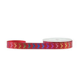 Rainbow Gold Poly Số lượng lớn Satin Ribbon, 13mm Giáng sinh đỏ ngoài trời