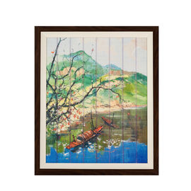 Trang trí nội thất Ribbon vẽ kích thước 54 X 43,5cm với khung gỗ chống rách