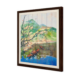 Trang trí nội thất Ribbon vẽ kích thước 54 X 43,5cm với khung gỗ chống rách