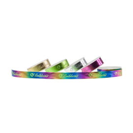 Polyester In Grosgrain Ribbon Phiên bản đầy đủ Lá cầu vồng vàng cho bao bì hoa