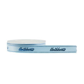 Logo lồi In Satin Ribbon Foil Blue Gold In chất liệu Polyester