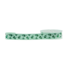 Kích thước nhỏ Màu xanh lá cây đàn hồi in ruy băng Skull In Tear Proof Portable