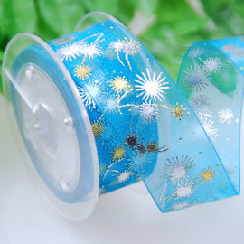 Polyester Ribbon in Sheer Ribbon bằng giấy bạc Parfums Bao bì Chiều rộng 19mm