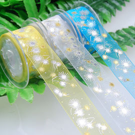 Ribbon Sheer trắng / vàng cho bao bì mỹ phẩm Dễ sử dụng