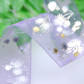 Bao bì rượu vang Ribbon Organza tím, Ribbon tùy chỉnh độ dài mỏng