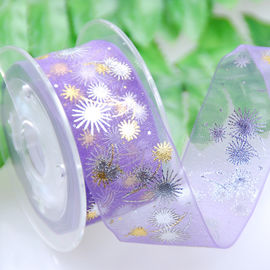 Bao bì rượu vang Ribbon Organza tím, Ribbon tùy chỉnh độ dài mỏng