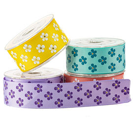 White &amp; Gold Flower Tùy chỉnh in băng grosgrain cho bao bì mỹ phẩm