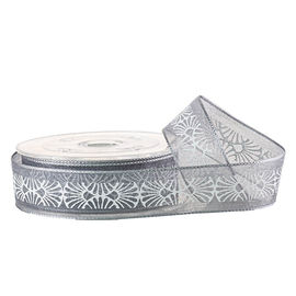 Màu xám 19MM in Sheer Ribbon số lượng lớn cho quà tặng Bao bì